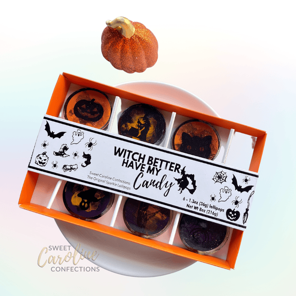 Witch Better Have My Candy Gift Box - Candy Corn Flavor -  6 Lollipop Set