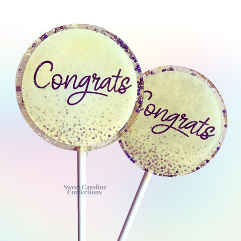 00529 congrats - Sweet Caroline Confections | The Original Sparkle Lollipops