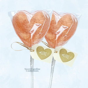 00386 ROSE GOLD CANDY WITH LOVE HEART TAG