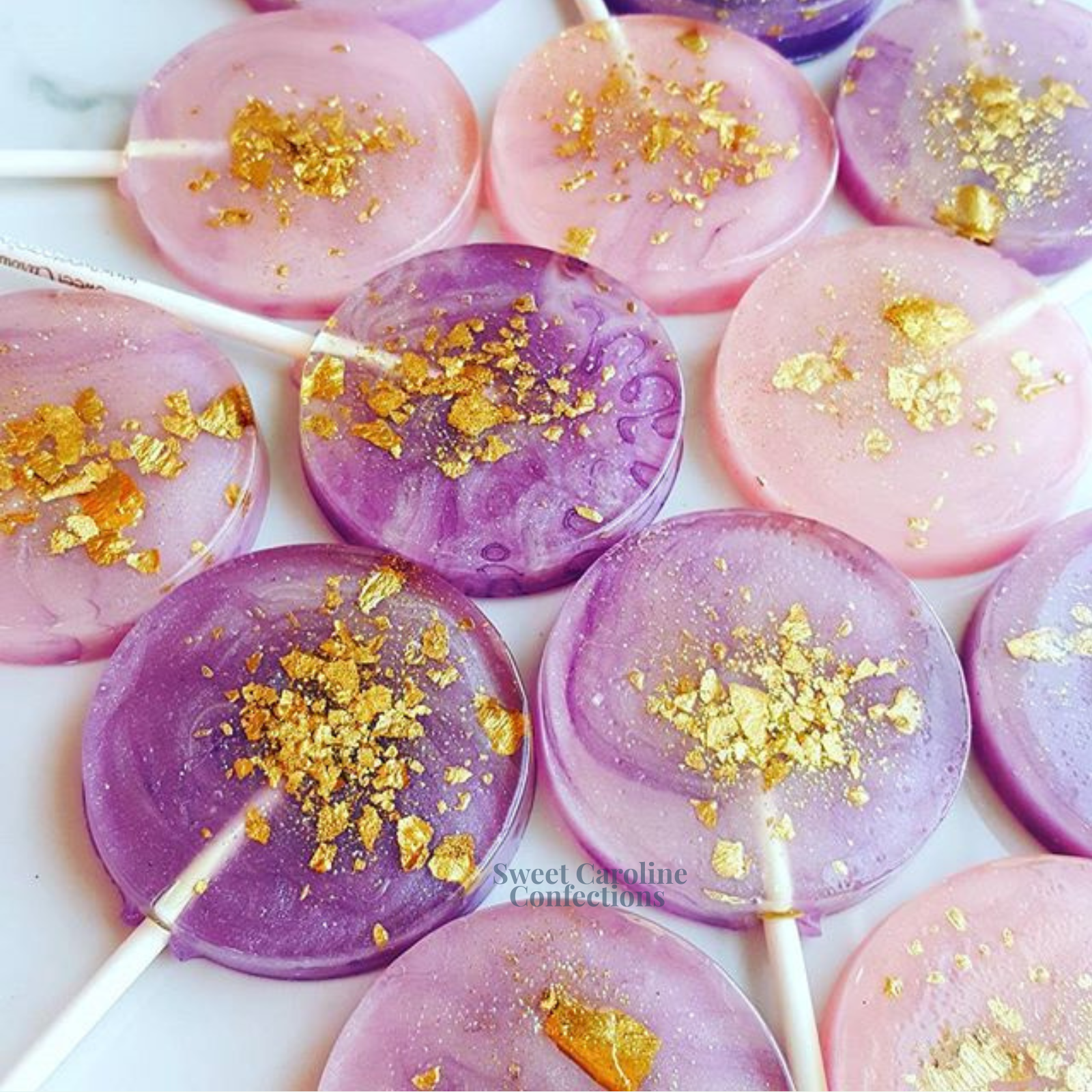 00302 PINK AND PURPLE WATERCOLOR - Sweet Caroline Confections | The Original Sparkle Lollipops