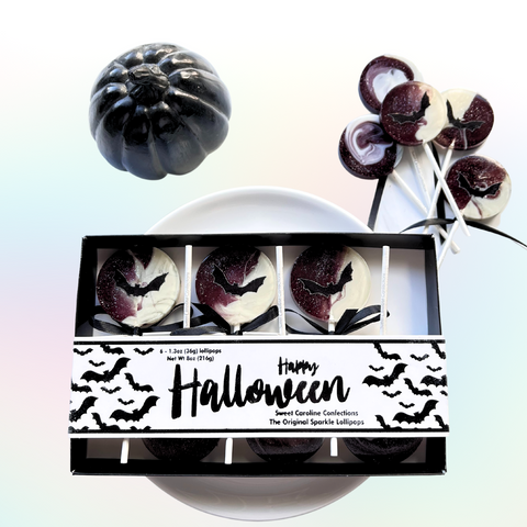 OO417 BOX WITH BAT LOLLIPOPS - Sweet Caroline Confections | The Original Sparkle Lollipops