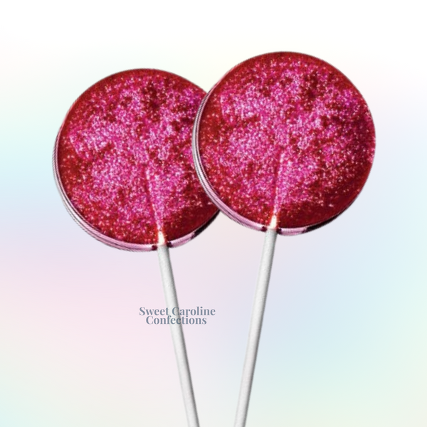 00328 BURGUNDY AND HOT PINK - Sweet Caroline Confections | The Original Sparkle Lollipops