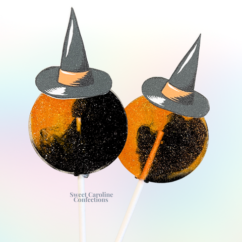 00416 WITCH WITH HAT - Sweet Caroline Confections | The Original Sparkle Lollipops