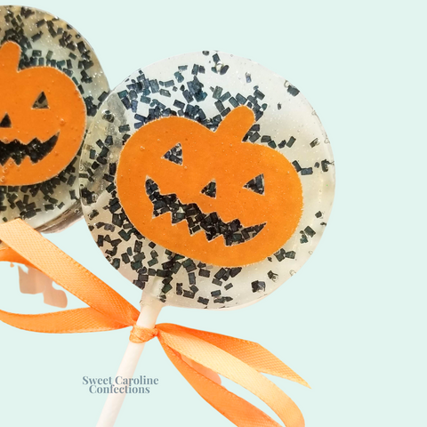 00422 JACK O LANTERN, PUMPKIN - Sweet Caroline Confections | The Original Sparkle Lollipops