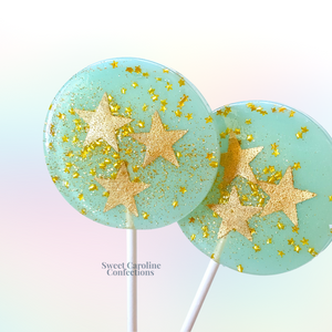 00475 LIGHT BLUE and gold STARS