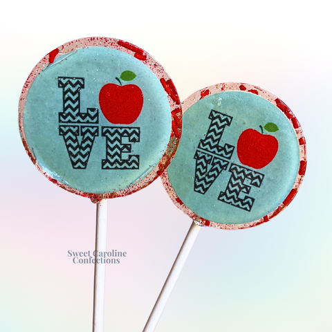 00578 LOVE (WITH APPLE) - Sweet Caroline Confections | The Original Sparkle Lollipops