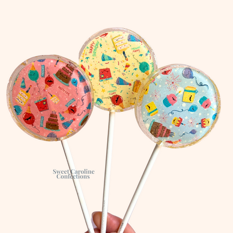 00357 BIRTHDAY COLLAGE - Sweet Caroline Confections | The Original Sparkle Lollipops