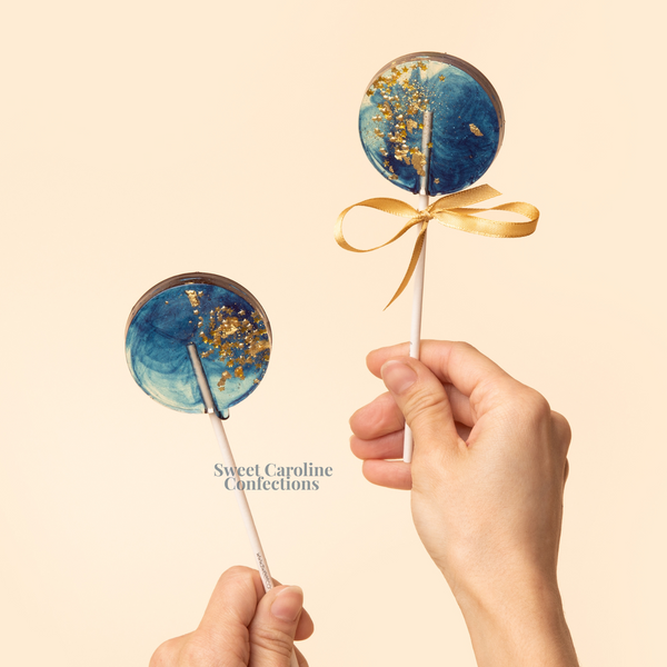 00312 NAVY STAR GALAXY - Sweet Caroline Confections | The Original Sparkle Lollipops