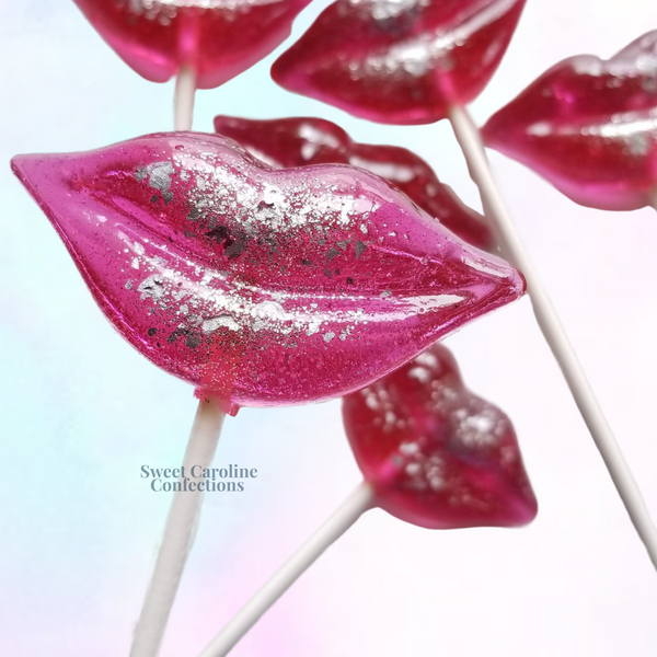 00309 HOT PINK LIPS - Sweet Caroline Confections | The Original Sparkle Lollipops