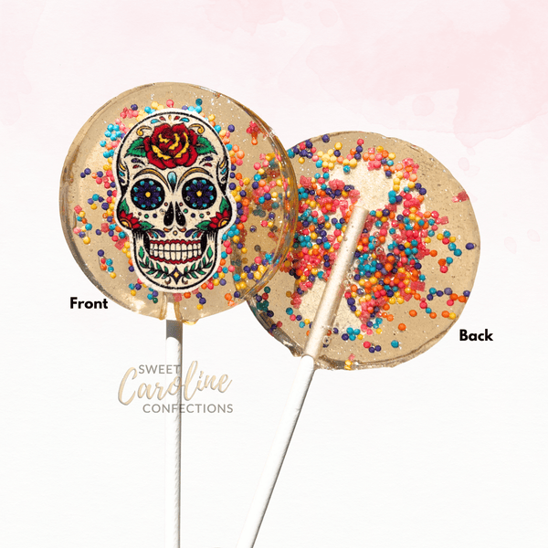 Dia de los Muertos Lollipops - Passion Fruit Flavor- Set of 6