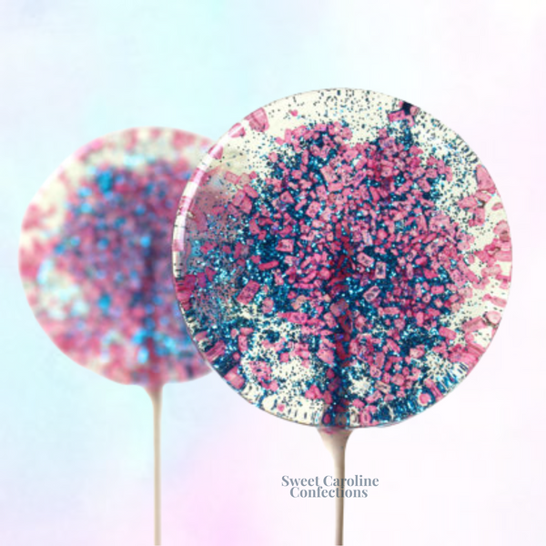 00320 HOT PINK AND NAVY - Sweet Caroline Confections | The Original Sparkle Lollipops