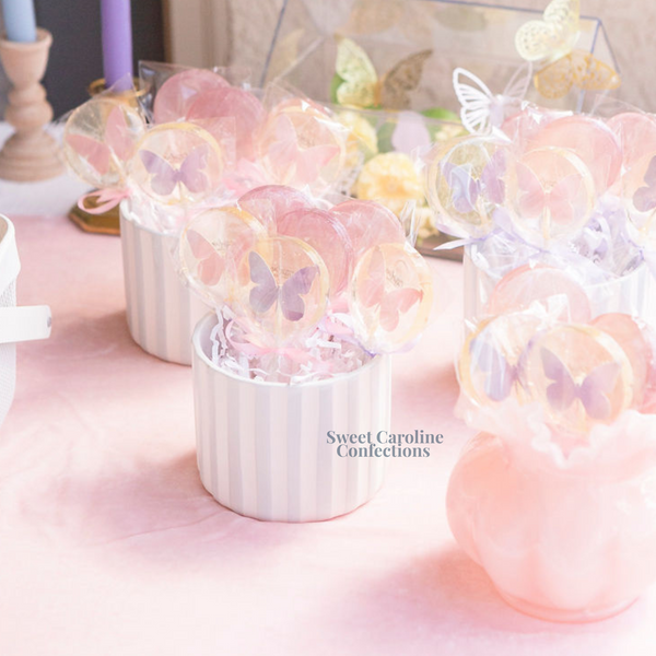 00310 PINK AND PURPLE BUTTERFLY - Sweet Caroline Confections | The Original Sparkle Lollipops