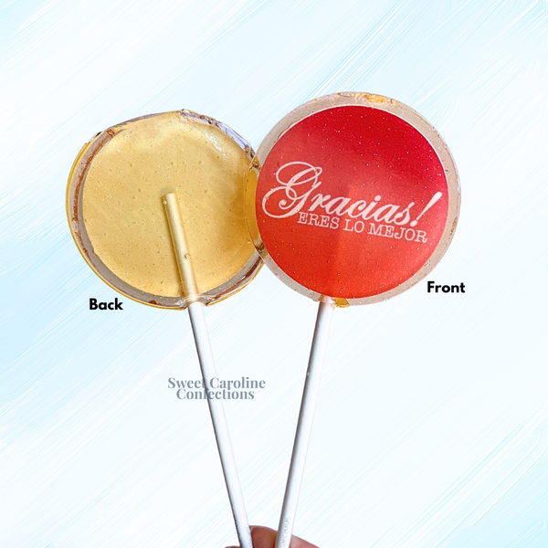 00580 GRACIAS - Sweet Caroline Confections | The Original Sparkle Lollipops
