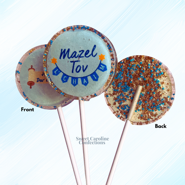 00555 MAZEL TOV COLLECTION (3 DESIGNS) - Sweet Caroline Confections | The Original Sparkle Lollipops