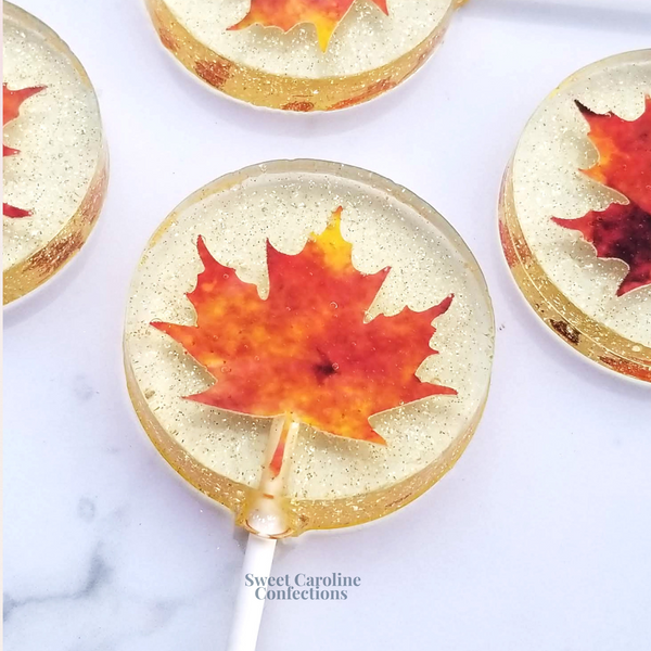 00437 FALL LEAF - Sweet Caroline Confections | The Original Sparkle Lollipops