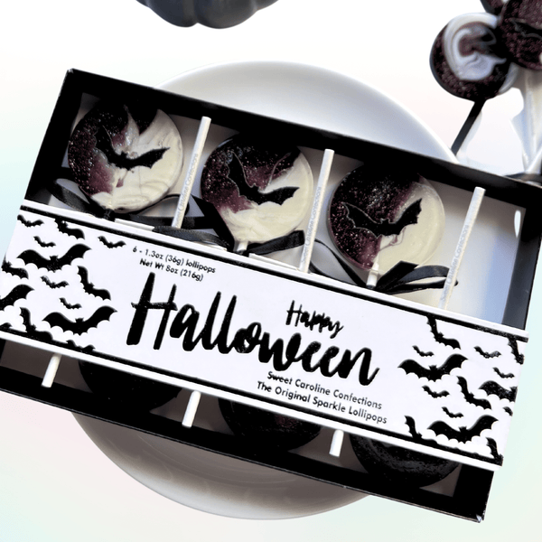 Bat Halloween Gift Box - Berry Flavor -  6 Lollipop Set