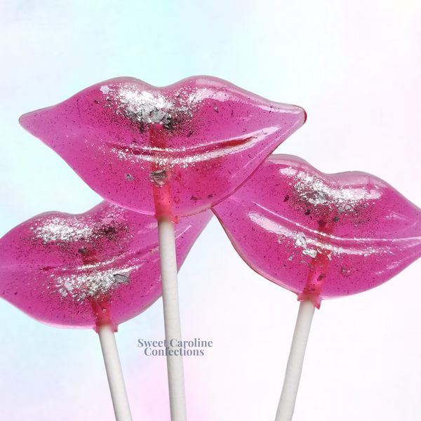 00309 HOT PINK LIPS - Sweet Caroline Confections | The Original Sparkle Lollipops