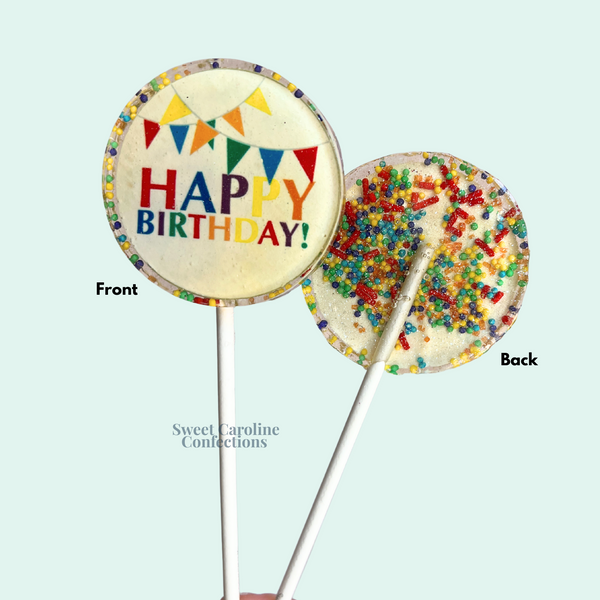 00519 HAPPY BIRTHDAY - Sweet Caroline Confections | The Original Sparkle Lollipops
