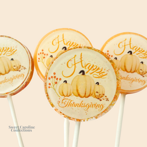 00434 HAPPY THANKSGIVING - Sweet Caroline Confections | The Original Sparkle Lollipops