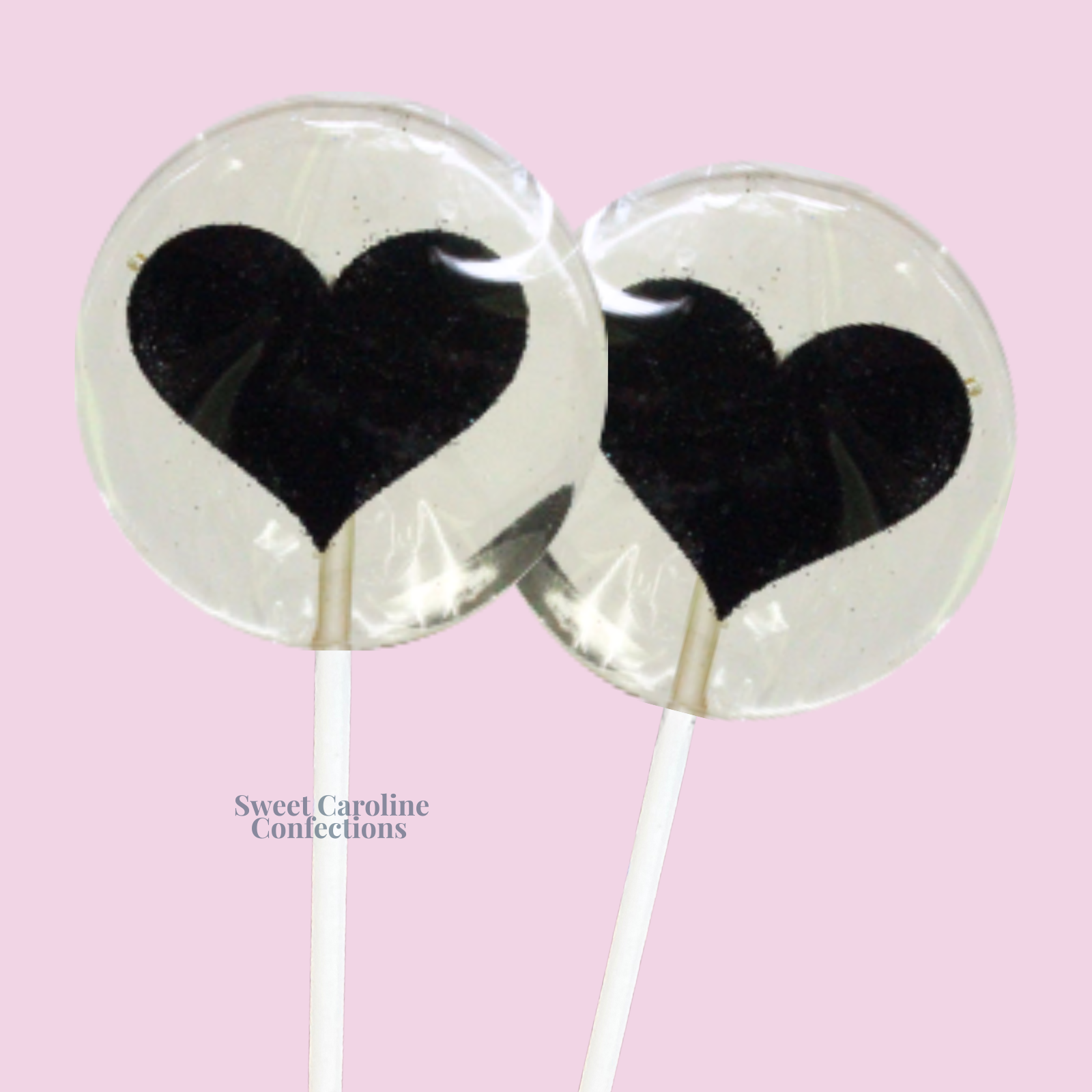Black Heart Lollipops, Set of 4