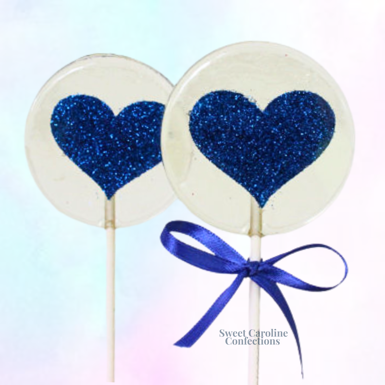 00315 NAVY HEART - Sweet Caroline Confections | The Original Sparkle Lollipops