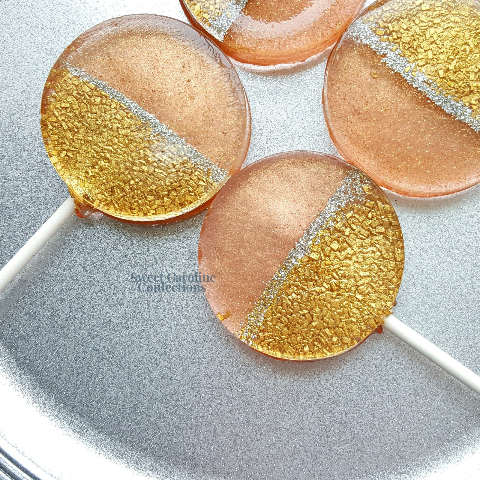 00317 ROSE GOLD, GOLD AND SILVER - Sweet Caroline Confections | The Original Sparkle Lollipops