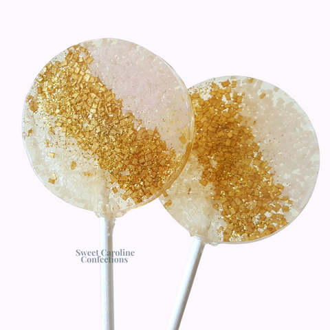 00341 GOLD, LIGHT PINK, CREAM OMBRE - Sweet Caroline Confections | The Original Sparkle Lollipops