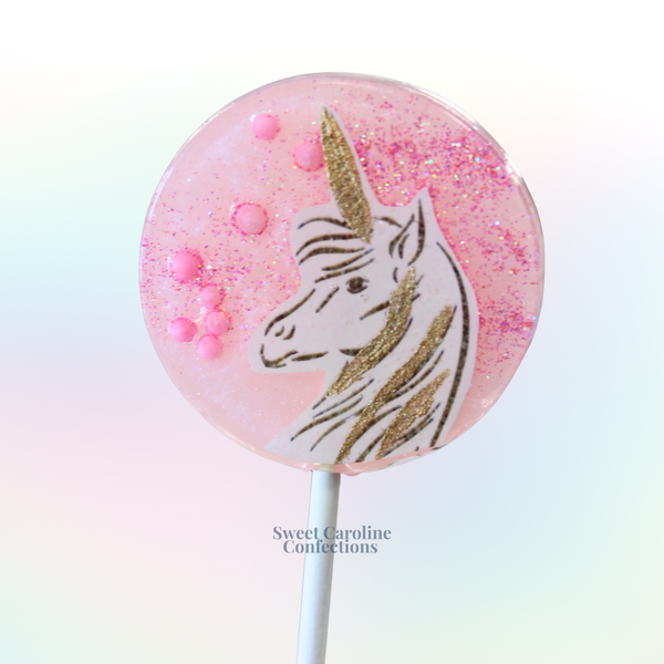 00494 LIGHT PINK UNICORN - Sweet Caroline Confections | The Original Sparkle Lollipops