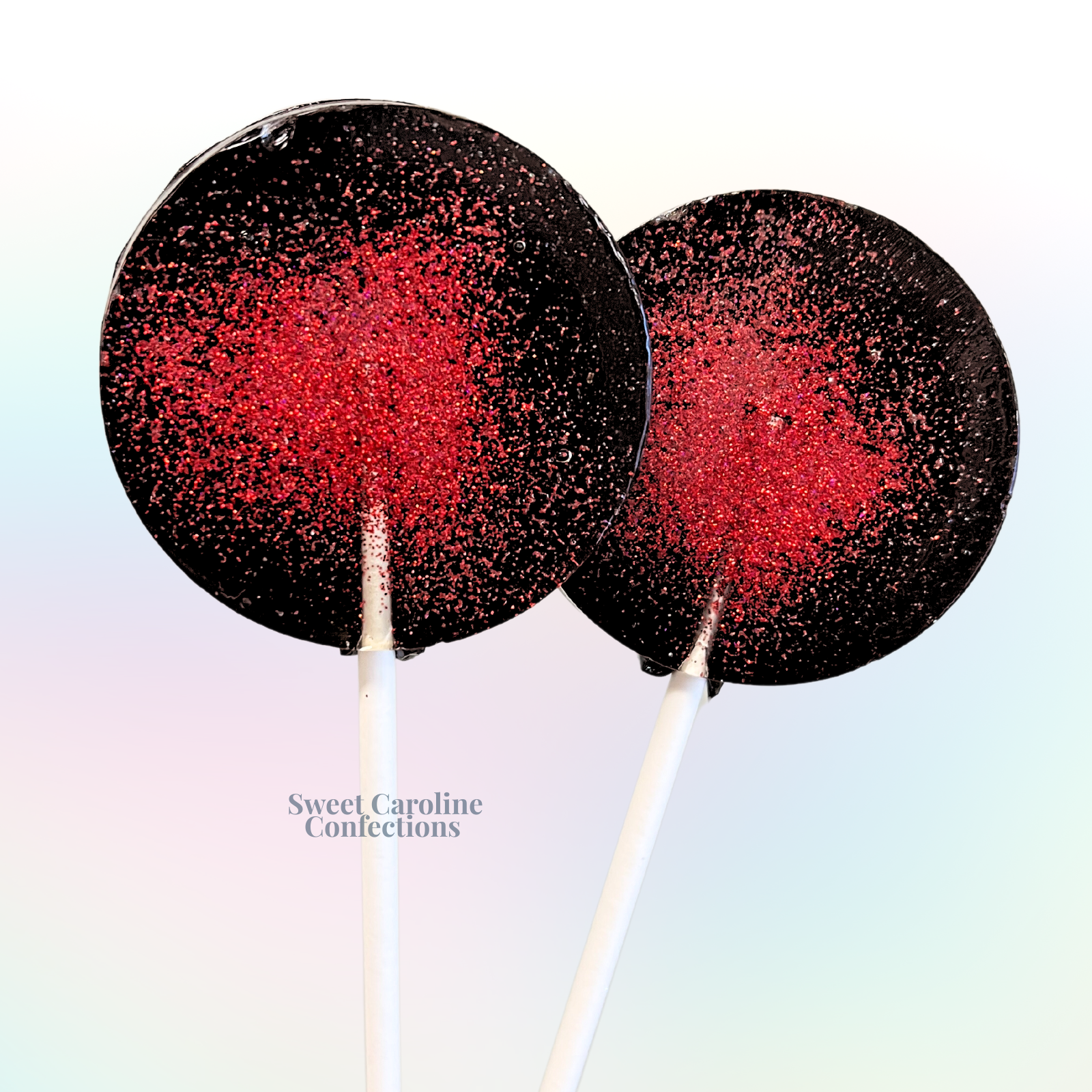 00330 BLACK AND RED - Sweet Caroline Confections | The Original Sparkle Lollipops