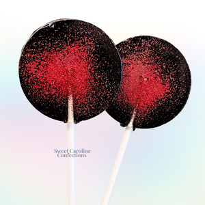 00330 BLACK AND RED - Sweet Caroline Confections | The Original Sparkle Lollipops