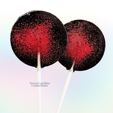 00330 BLACK AND RED - Sweet Caroline Confections | The Original Sparkle Lollipops