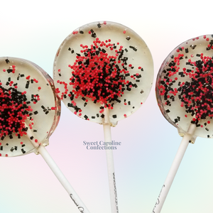 00411 BLACK AND RED - Sweet Caroline Confections | The Original Sparkle Lollipops