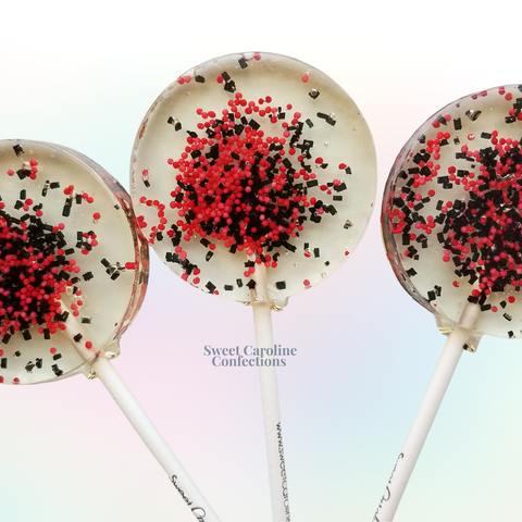 00411 BLACK AND RED - Sweet Caroline Confections | The Original Sparkle Lollipops
