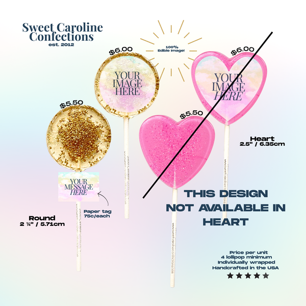Custom Geometric Wedding Lollipops, Set of 4 - Sweet Caroline Confections | The Original Sparkle Lollipops