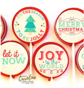 Christmas Message Lollipops, Set of 4