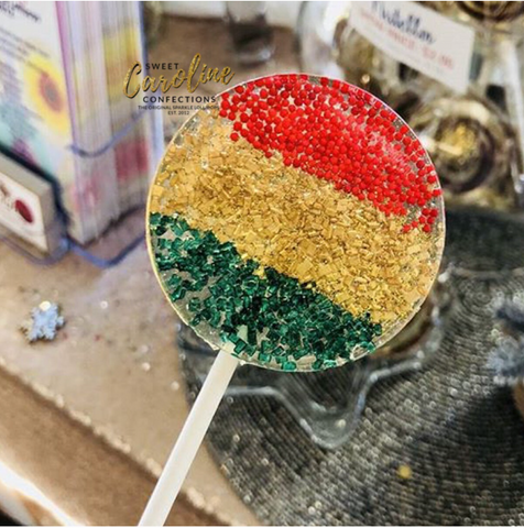 Red Green Gold Lollipops, Set of 4