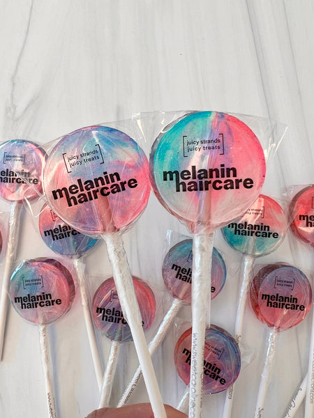 Clear Sticker Logo Lollipops - Perfect for Corporate Marketing and Gifts - Set of 6