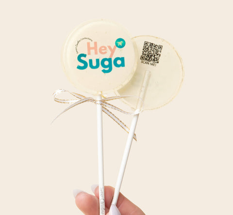 QR Double Sided Logo Lollipops - Perfect for Corporate Marketing and Gifts - Set of 6