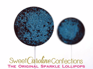 Blue and Black Sparkle Lollipops - Set of 6 - Sweet Caroline Confections | The Original Sparkle Lollipops