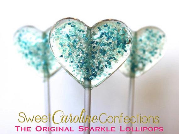 Teal Green Sparkle Lollipops - Set of 6 - Sweet Caroline Confections | The Original Sparkle Lollipops