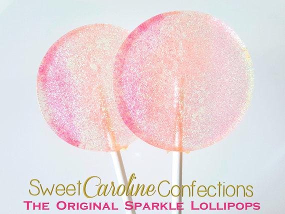Pink Sparkle Lollipops - Set of 6