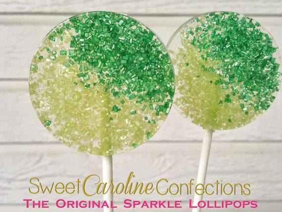 Green Ombre Sparkle Lollipops - Set of 6 - Sweet Caroline Confections | The Original Sparkle Lollipops