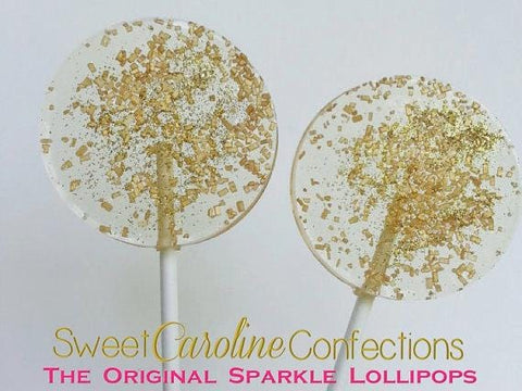 Gold Wedding Sparkle Lollipops - Set of 6 - Sweet Caroline Confections | The Original Sparkle Lollipops