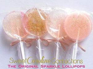 Pink Gold & Coral Lollipop Collection - Set of 25 - Sweet Caroline Confections | The Original Sparkle Lollipops