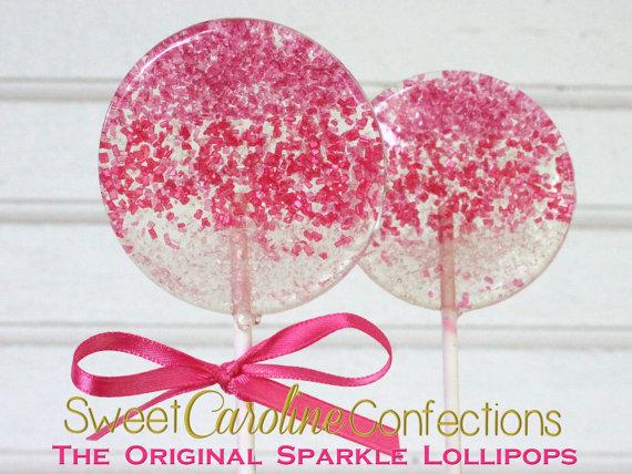 Pink Ombre Sparkle Lollipops - Set of 6 - Sweet Caroline Confections | The Original Sparkle Lollipops