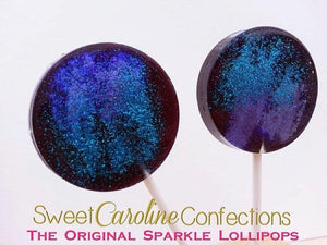 Black+Blue+Purple Lollipops - Set of 6 - Sweet Caroline Confections | The Original Sparkle Lollipops