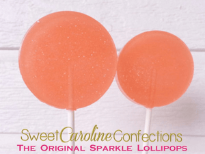 Peach Sparkle Lollipops - Set of 6 - Sweet Caroline Confections | The Original Sparkle Lollipops