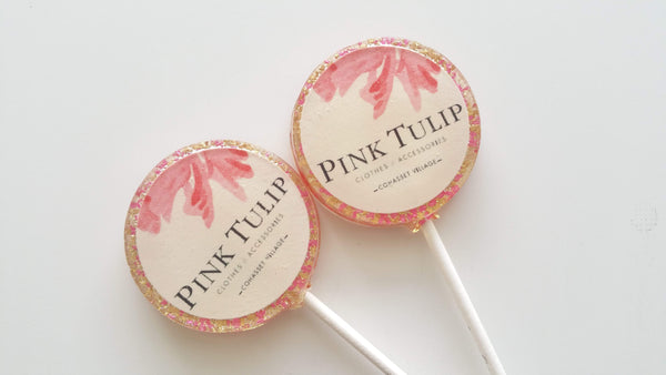 Logo Lollipops Perfect for Corporate Marketing and Gifts - Set of 6 - Sweet Caroline Confections | The Original Sparkle Lollipops