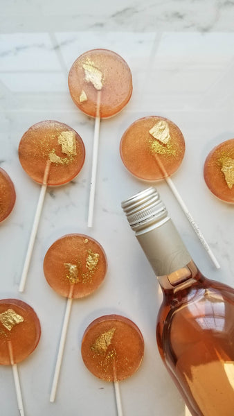 Rosé Wine Lollipops - Set of 10 - Sweet Caroline Confections | The Original Sparkle Lollipops