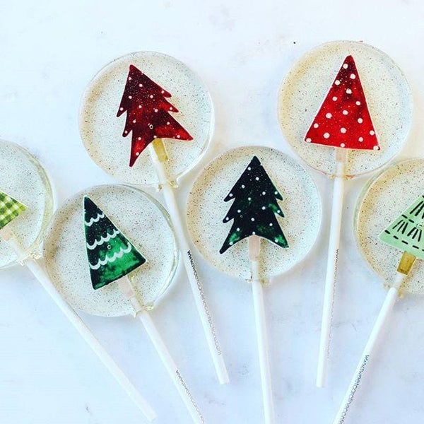 Vintage Christmas Tree Lollipops - Set of 6 - Sweet Caroline Confections | The Original Sparkle Lollipops